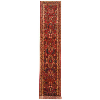 Persian Hand-Knotted Tribal Hamadan Wool Runner (2'10 x 16')