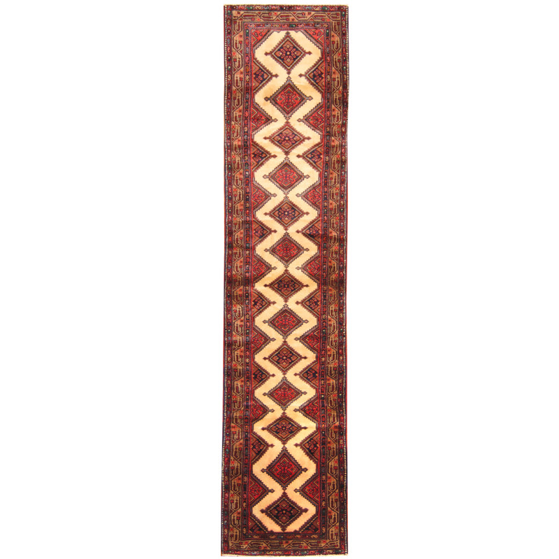 Persian Hand-Knotted Tribal Hamadan Wool Runner (2'9 x 12'6)
