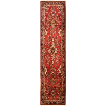 Persian Hand-knotted Tribal Hamadan Wool Runner (3'1 x 12'7)