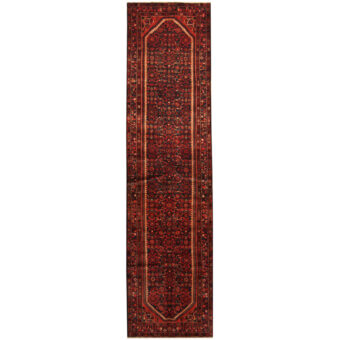 Persian Hand-Knotted Tribal Hamadan Wool Runner (3'5 x 13'3)
