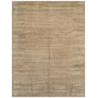 Indo Hand-knotted Erased Wool & Silk Rug (9' x 12')