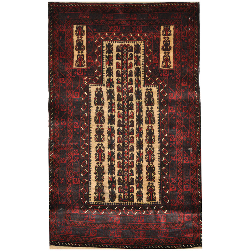 Afghan Hand-knotted Tribal Balouchi Wool Rug (2'8 x 4'6)