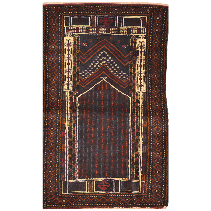 Afghan Hand-knotted Tribal Balouchi Wool Rug (3' x 4'10)