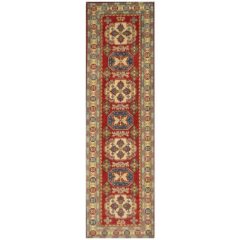 Afghan Hand-knotted Kazak Wool Runner (2'9 x 9'8)