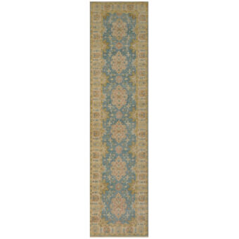 Afghan Hand-knotted Vegetable Dye Oushak Wool Runner (2'5 x 9'9)