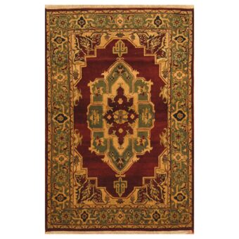 Indo Hand-knotted Tabriz Wool Rug (4' x 6')