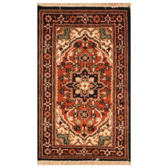 Indo Hand-knotted Tribal Heriz Wool Rug (2'10 x 5')