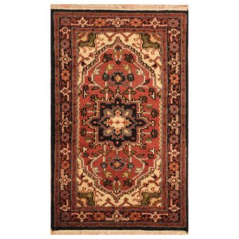 Indo Hand-knotted Heriz Wool Rug (3' x 5')