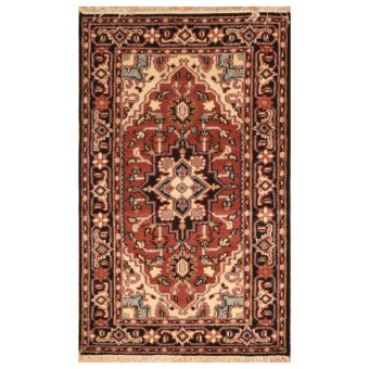 Indo Hand-knotted Heriz Wool Rug (3'2 x 5'2)