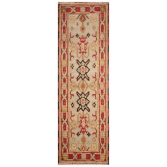 Indo Hand-knotted Kazak Wool Runner (2'1 x 6'8)