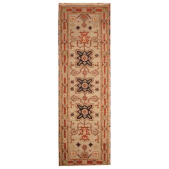 Indo Hand-knotted Kazak Wool Runner (2'1 x 6'9)