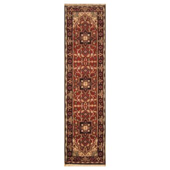 Indo Hand-knotted Heriz Wool Runner (2'5 x 9'9)