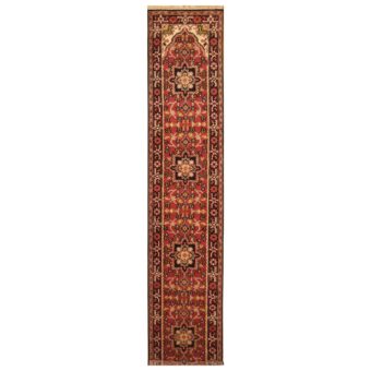 Indo Hand-knotted Heriz Wool Runner (2'6 x 19'5)