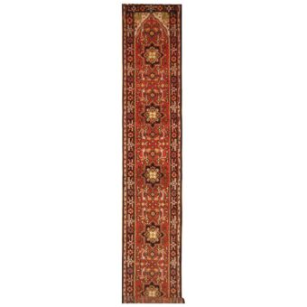 Indo Hand-knotted Heriz Wool Runner (2'6 x 19'8)