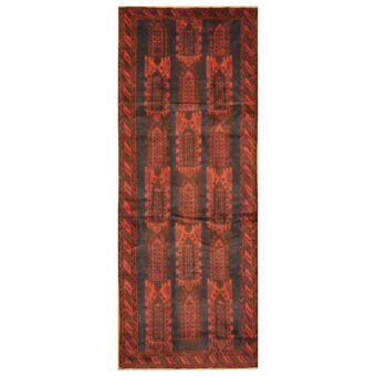 Afghan Hand-knotted Balouchi Wool Runner (4'5 x 11')
