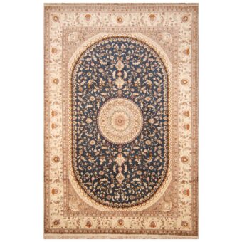 Sino Hand-knotted Qum Silk Rug (6'1 x 9')