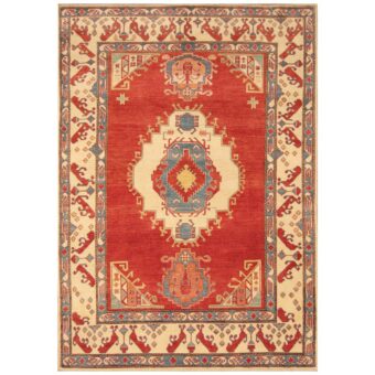 Afghan Hand-knotted Kazak Wool Rug (5'5 x 8'1)
