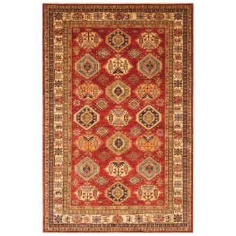 Afghan Hand-knotted Super Kazak Wool Rug (5'7 x 8'7)