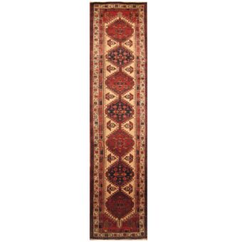 Persian Hand-knotted Ardabil Wool Runner (3'4 x 13'9)