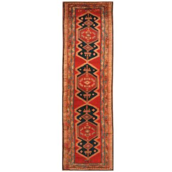 Persian Hand-knotted Ardabil Wool Runner (4' x 13')