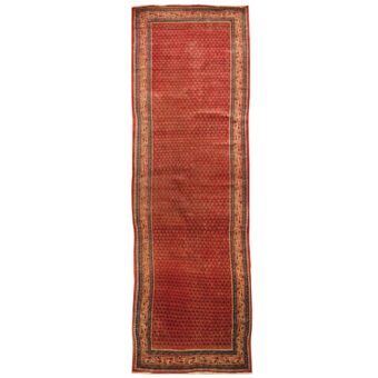 Persian Hand-knotted 1960's Semi-antique Mir Wool Runner (4'3 x 13'6)