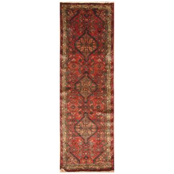 Persian Hand-knotted Hamadan Wool Runner (3'6 x 11')
