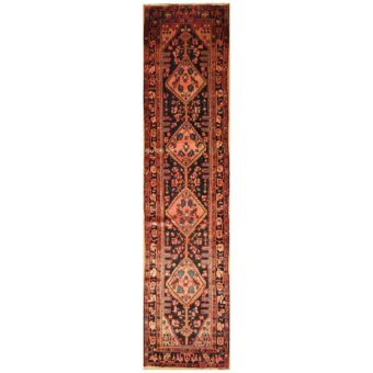 Persian Hand-knotted Nahavand Wool Runner (3'7 x 15'5)
