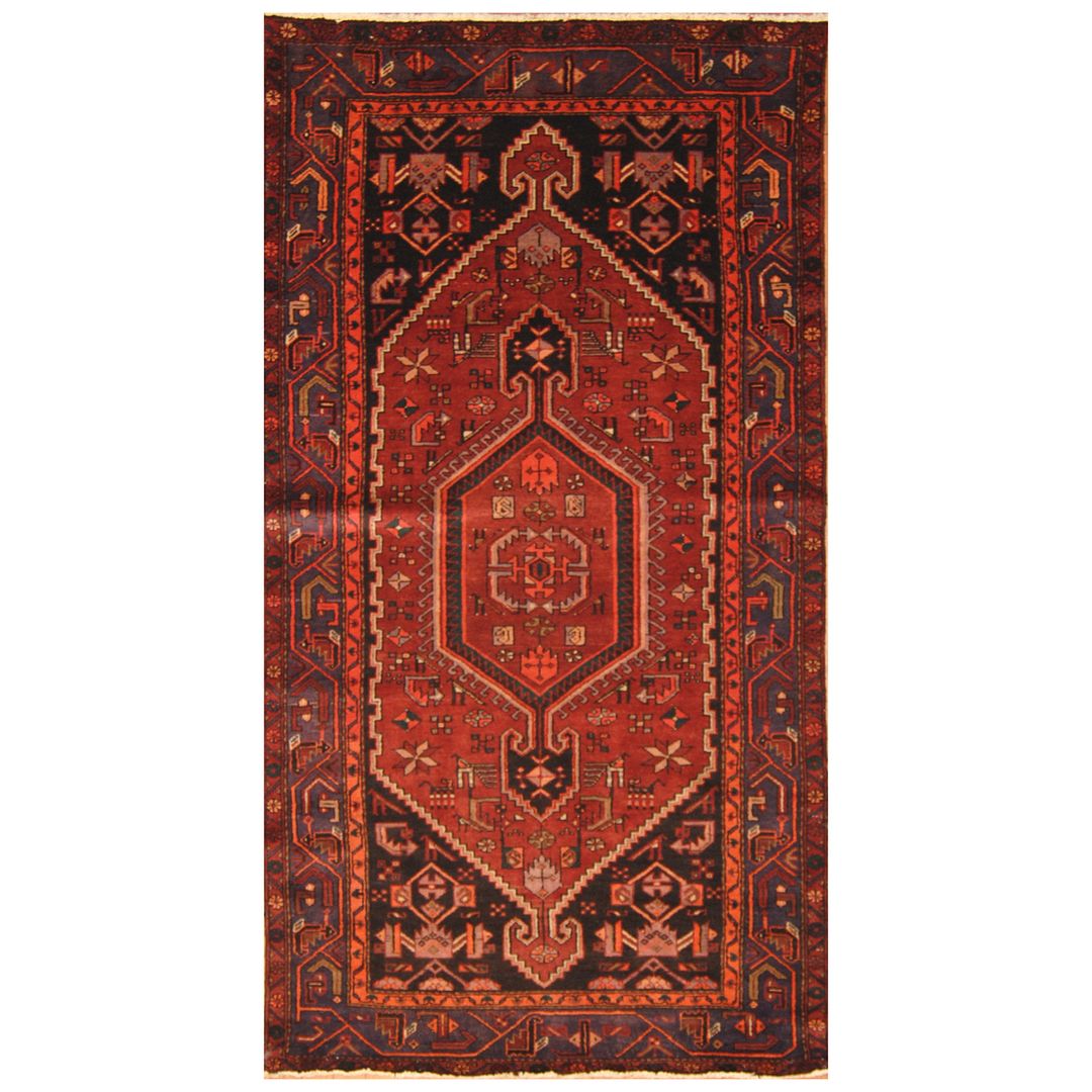 Persian Hand-knotted Hamadan Wool Rug (4'4 x 8'4)