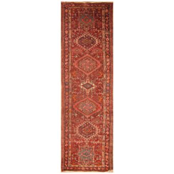 Persian Hand-knotted 1920's Antique Karaja Wool Runner (3'3 x 11')