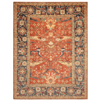 Afghan Hand-knotted Vegetable Dye Oushak Wool Rug (9'1 x 11'8)