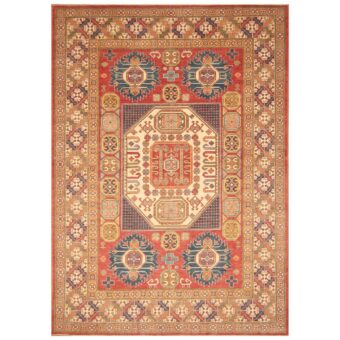 Afghan Hand-knotted Vegetable Dye Kazak Wool Rug (8'6 x 12')