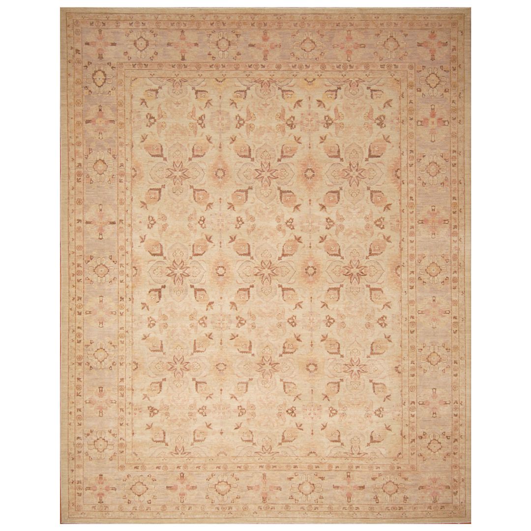 Afghan Hand-knotted Vegetable Dye Oushak Wool Rug (9'1 x 11'6)