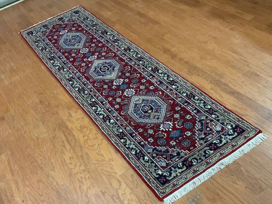 Indo Hand-knotted Bidjar Wool Runner (2'9 x 10') - Image 3