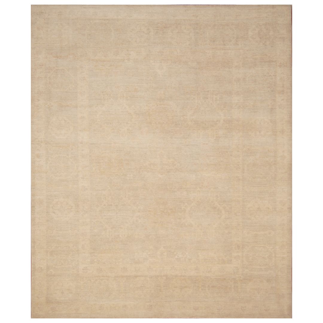 Afghan Hand-knotted White Wash Oushak Wool Rug (7'9 x 9'5)
