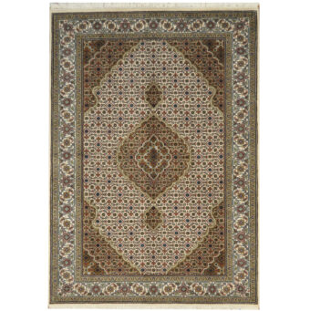 Indo Hand-knotted Tabriz Wool Rug (4'8 x 6'8)