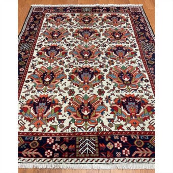 Persian Hand-knotted Antique 1920s Karaja Wool Rug (5'2 x 6'11)