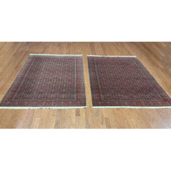 1850s Antique Handmade Persian Senneh Pair Wool Rugs (4'9" x 7')