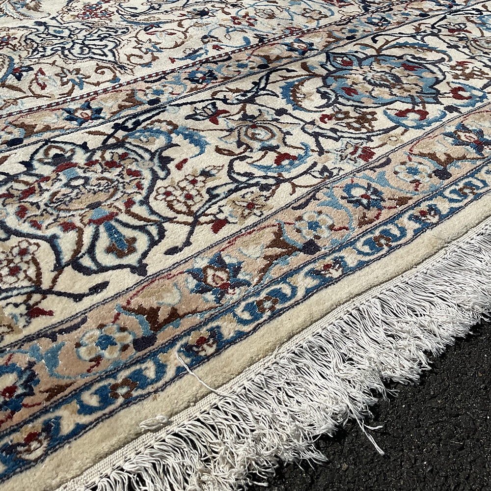 Vintage 1960s Persian Superfine Hand-Knotted Nain Wool & Silk Rug (16' x 27') - Image 3