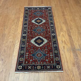 Indo Hand-knotted Karaja Wool Runner (2'6 x 6'1)