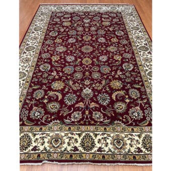 HERAT ORIENTAL Hand-knotted Indo Isfahan Wool Rug (6'2 x 9')
