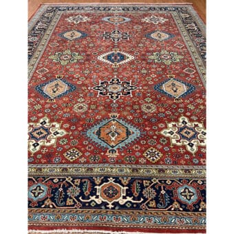 HERAT ORIENTAL Hand-knotted Indo Karaja Wool Rug (9' x 12')