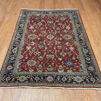 HERAT ORIENTAL Hand-knotted Indo Serapi Wool Rug (4'11 x 7')
