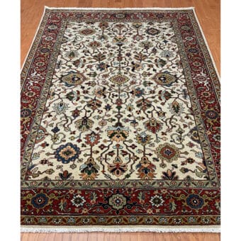 HERAT ORIENTAL Hand-knotted Indo Serapi Wool Rug (5' x 8')