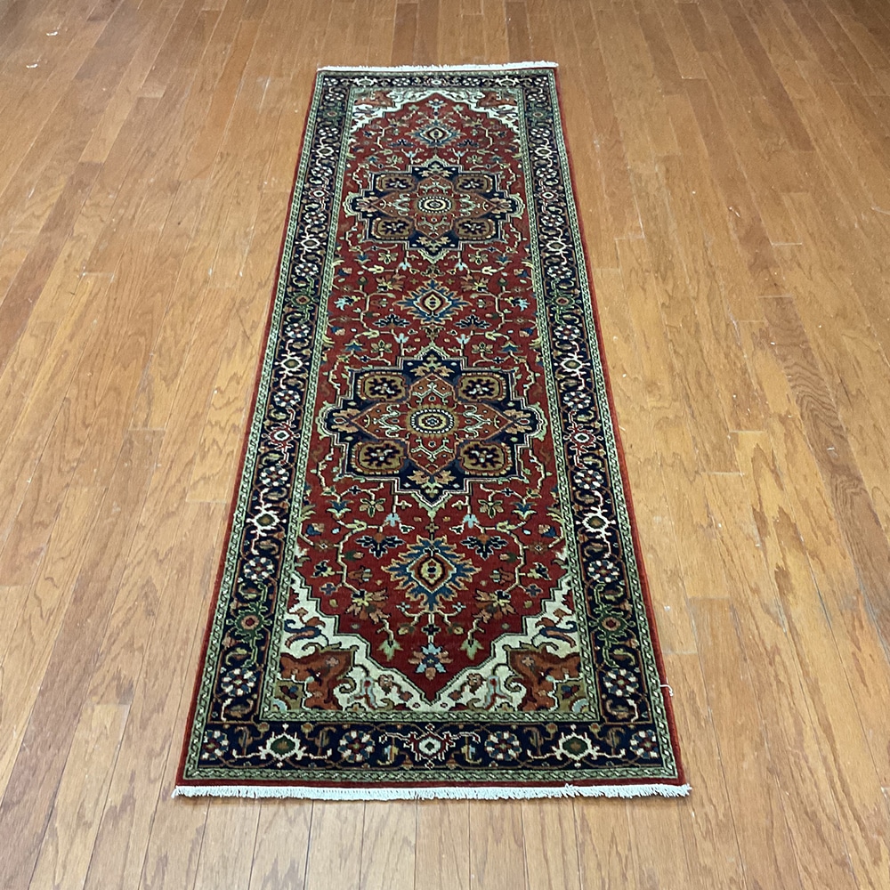 HERAT ORIENTAL Hand-knotted Indo Serapi Wool Runner (2'6 x 8'3)