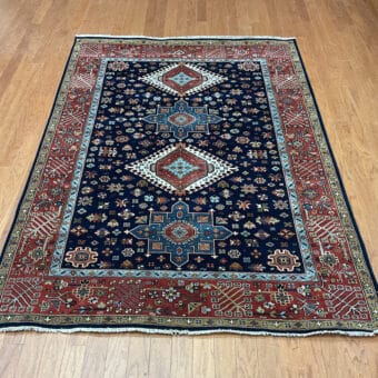 HERAT ORIENTAL Hand-knotted Indo Karaja Wool Rug (5' x 7'1)