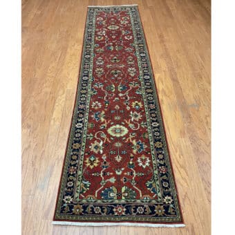 HERAT ORIENTAL Hand-knotted Indo Serapi Wool Runner (2'6 x 10')