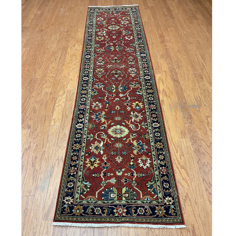 HERAT ORIENTAL Hand-knotted Indo Serapi Wool Runner (2'6 x 10')