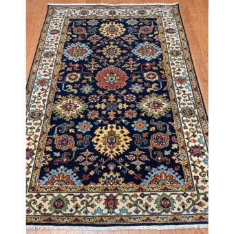 HERAT ORIENTAL Hand-knotted Indo Serapi Wool Runner (4' x 6')