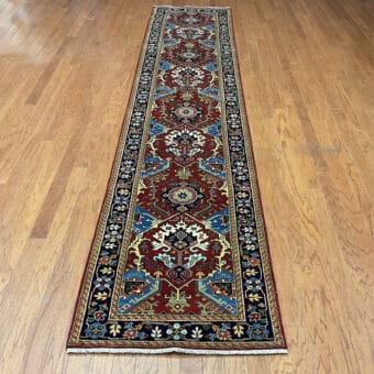 HERAT ORIENTAL Hand-knotted Indo Bakhshayesh Wool Runner (2'6 x 12')