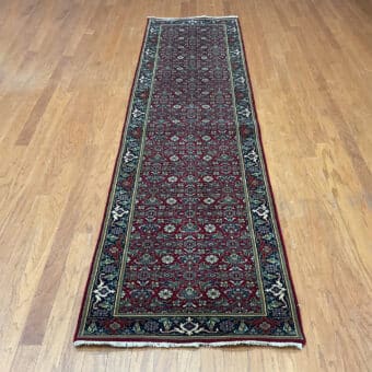 HERAT ORIENTAL Hand-knotted Indo Herati Wool Runner (2'6 x 10')